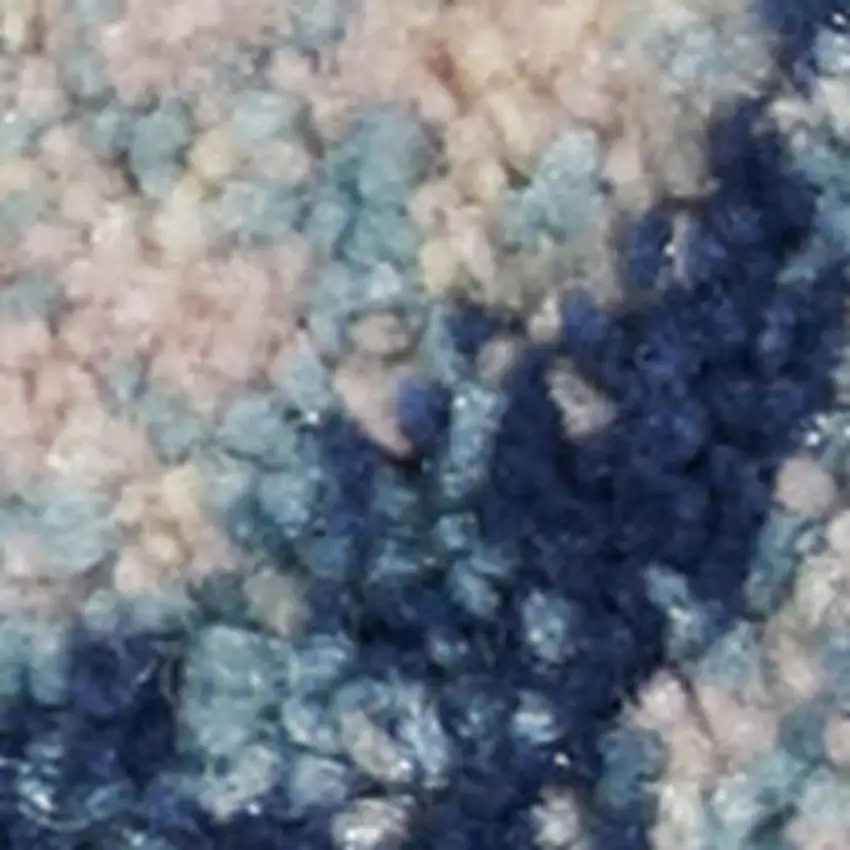 Navy Blue and Ivory Floral Area Rug Photo 3