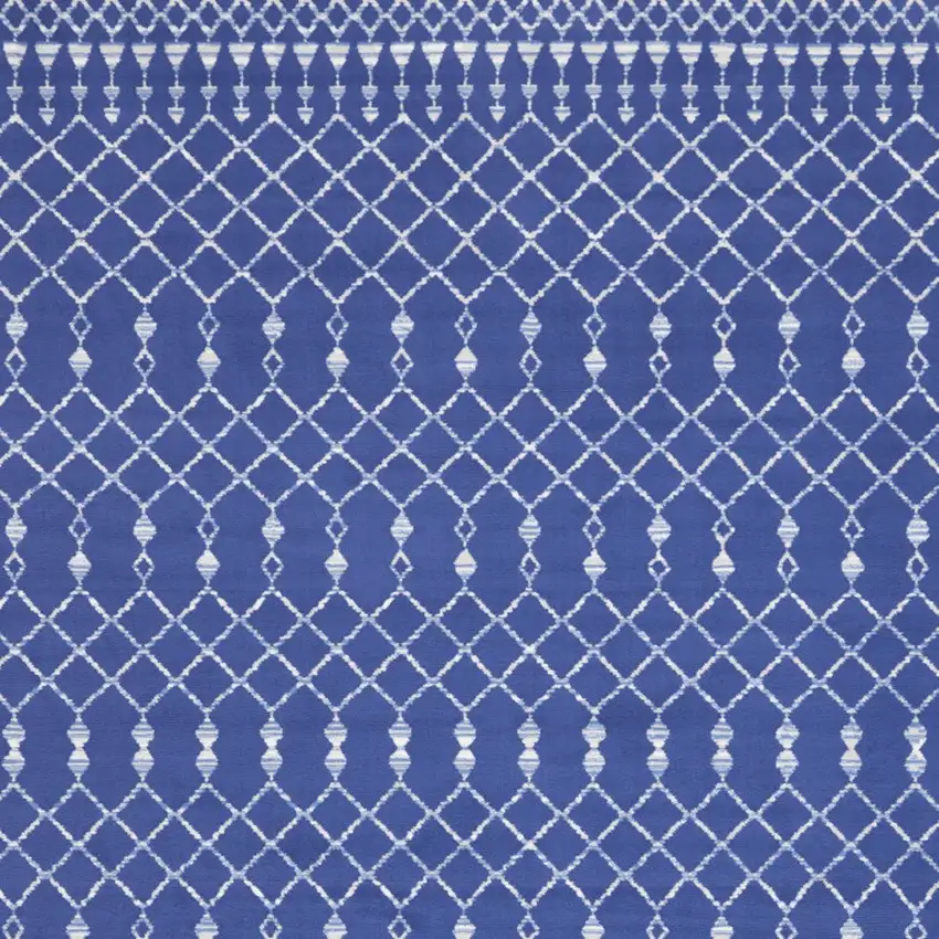 Navy Blue and Ivory Moroccan Distressed Non Skid Area Rug Photo 7