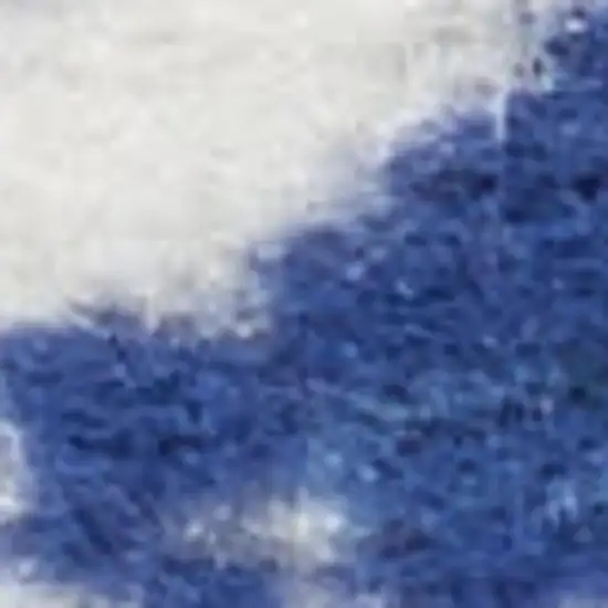 Navy Blue and Ivory Moroccan Distressed Non Skid Area Rug Photo 1