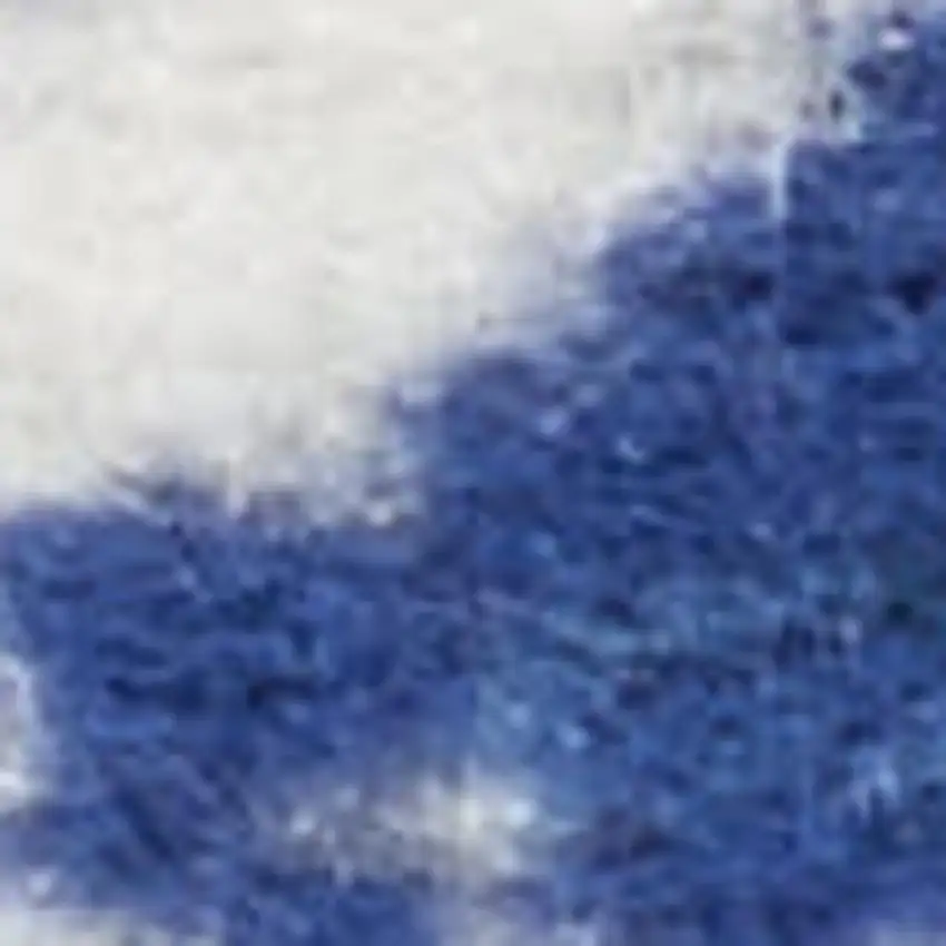 Navy Blue and Ivory Moroccan Distressed Non Skid Area Rug Photo 1