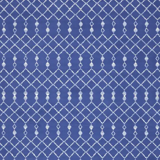 Navy Blue and Ivory Moroccan Distressed Non Skid Area Rug Photo 7