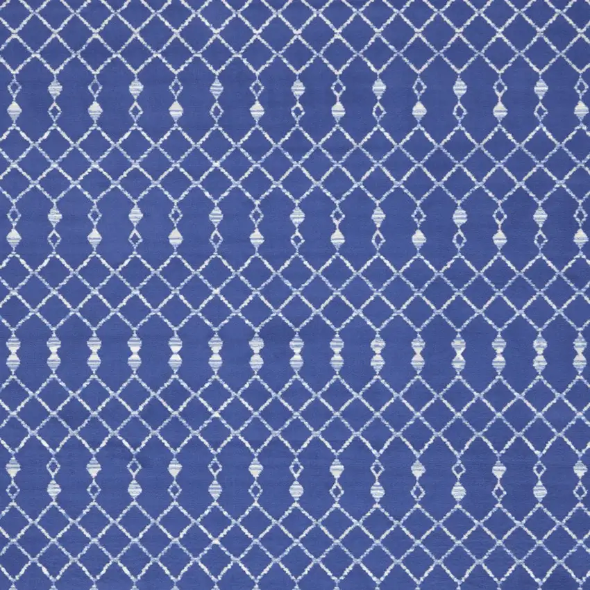 Navy Blue and Ivory Moroccan Distressed Non Skid Area Rug Photo 7