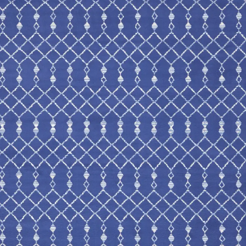 Navy Blue and Ivory Moroccan Distressed Non Skid Area Rug Photo 7
