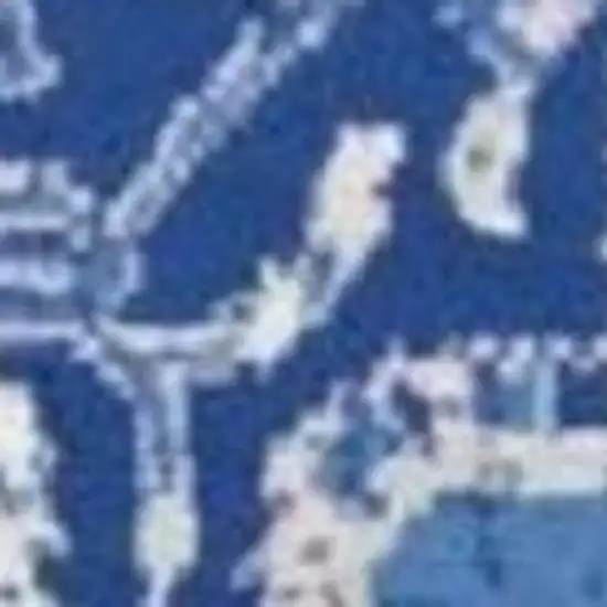 Ivory And Blue Medallion Area Rug Photo 3