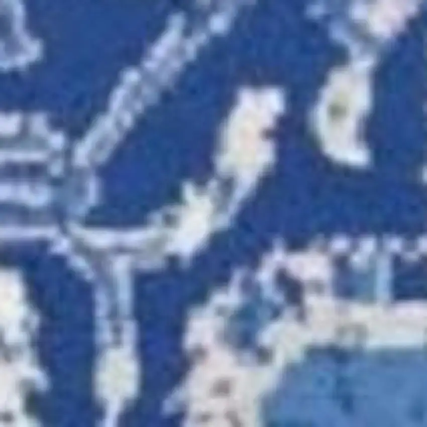 Ivory And Blue Medallion Area Rug Photo 3