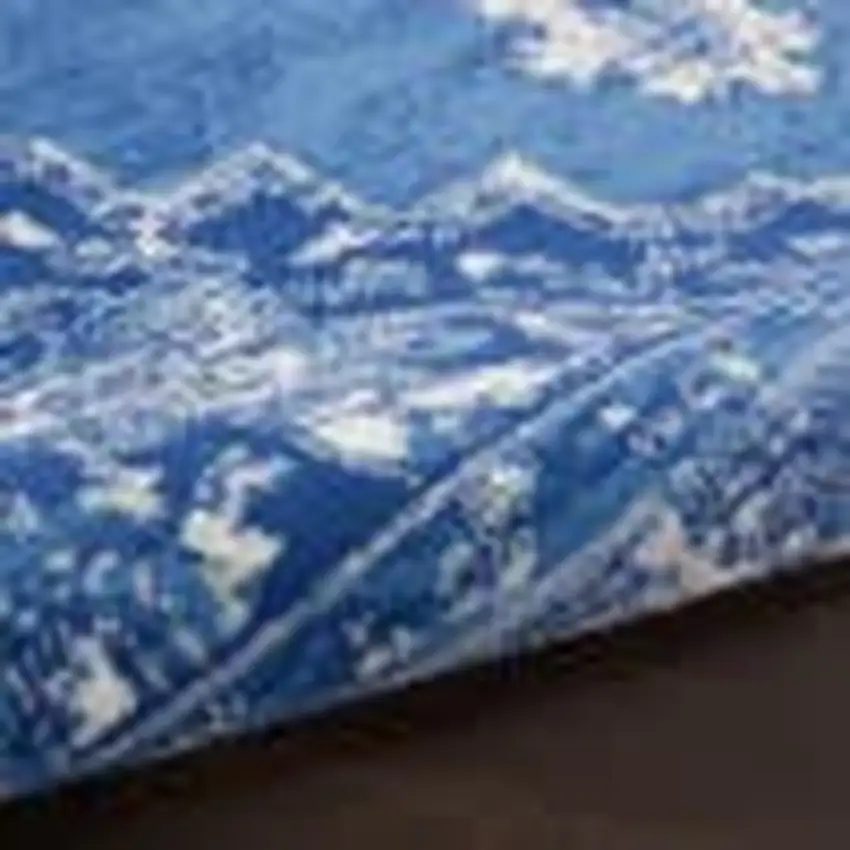 Navy Blue and Ivory Persian Medallion Area Rug Photo 2