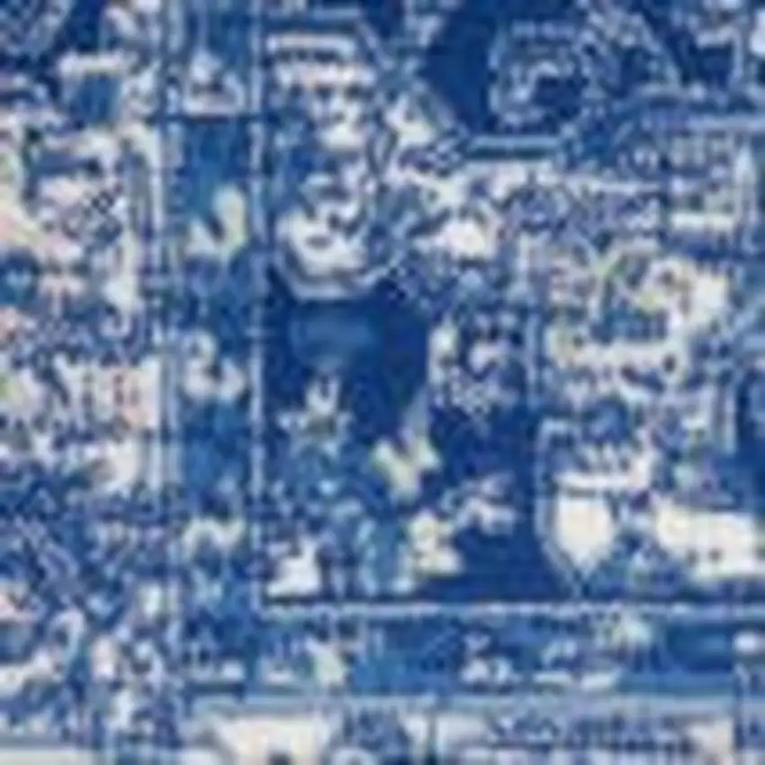 Navy Blue and Ivory Persian Medallion Area Rug Photo 3
