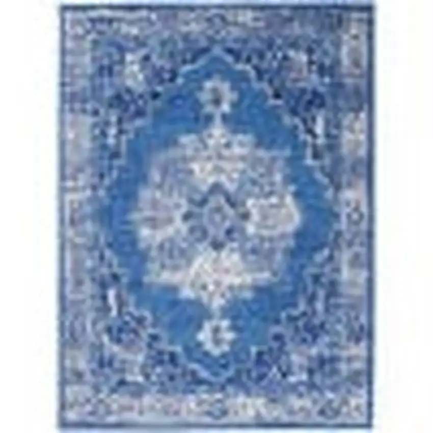 Navy Blue Floral Dhurrie Area Rug Photo 4