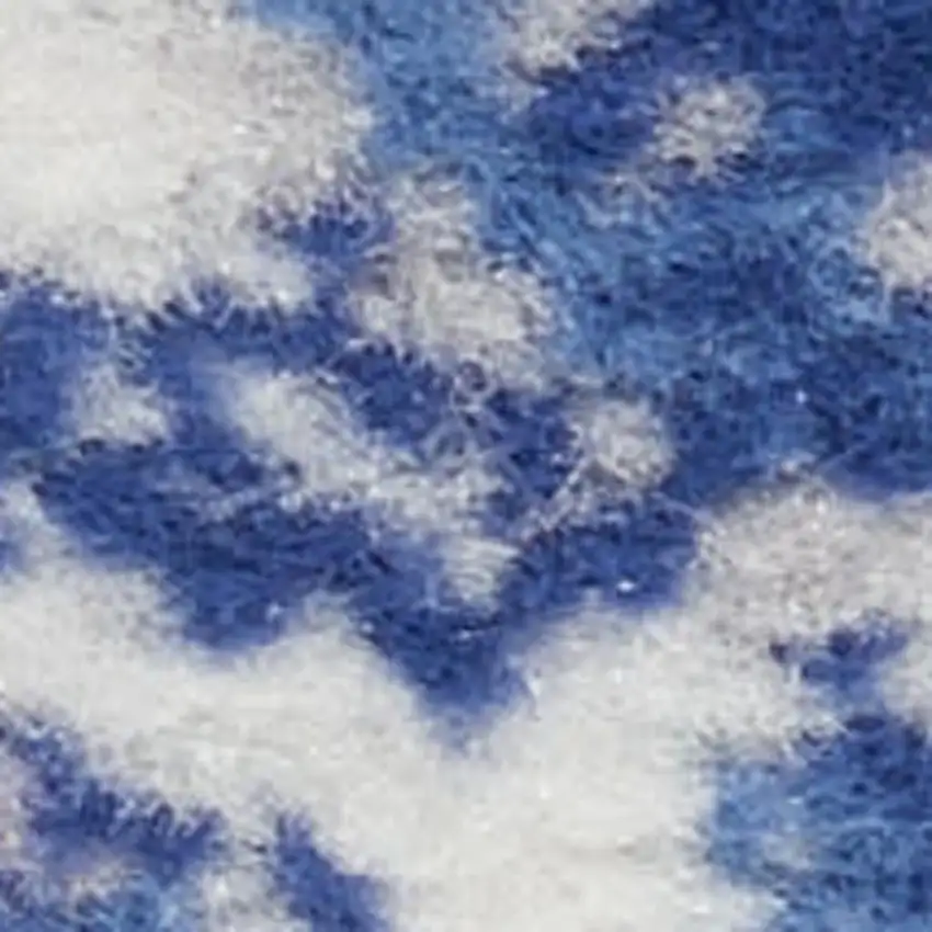 Navy Blue And Ivory Floral Area Rug Photo 1