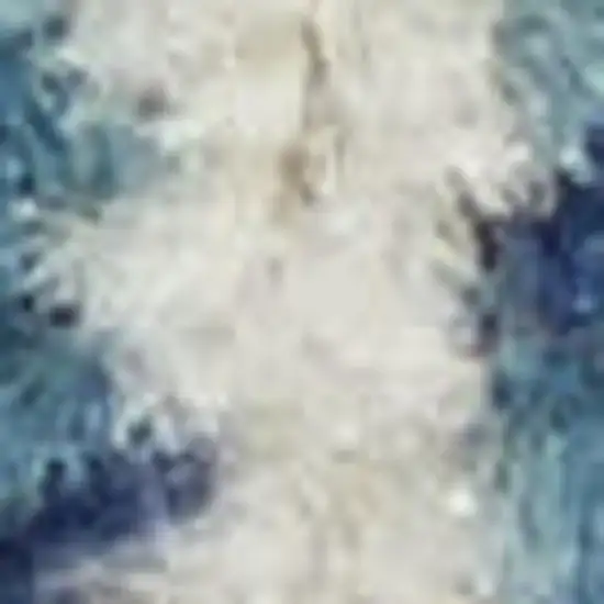 Navy Blue And Ivory Tribal Area Rug Photo 1