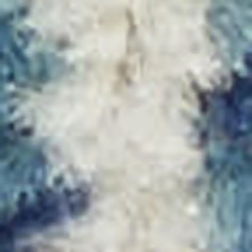 Navy Blue And Ivory Tribal Area Rug Photo 1