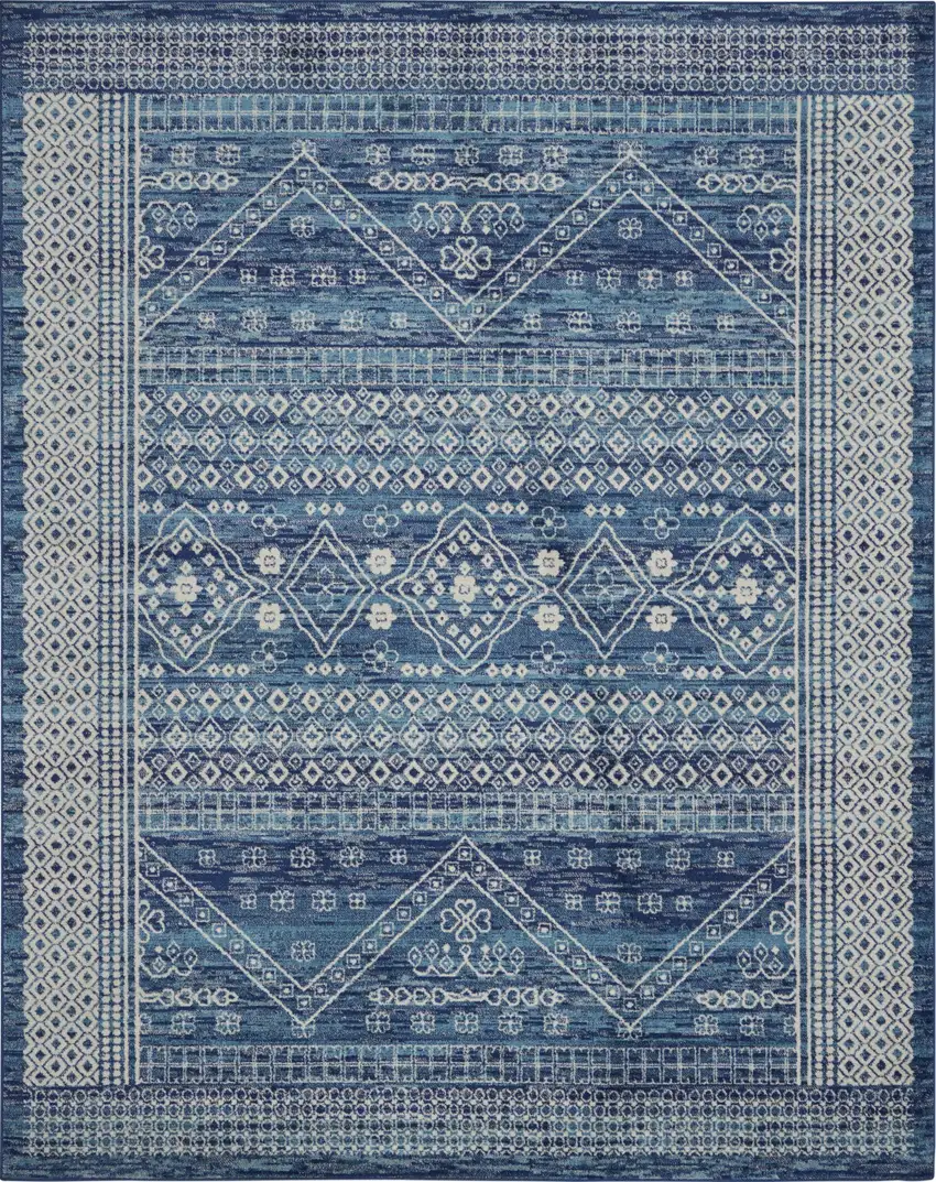 Navy Blue Power Loom Area Rug Photo 2