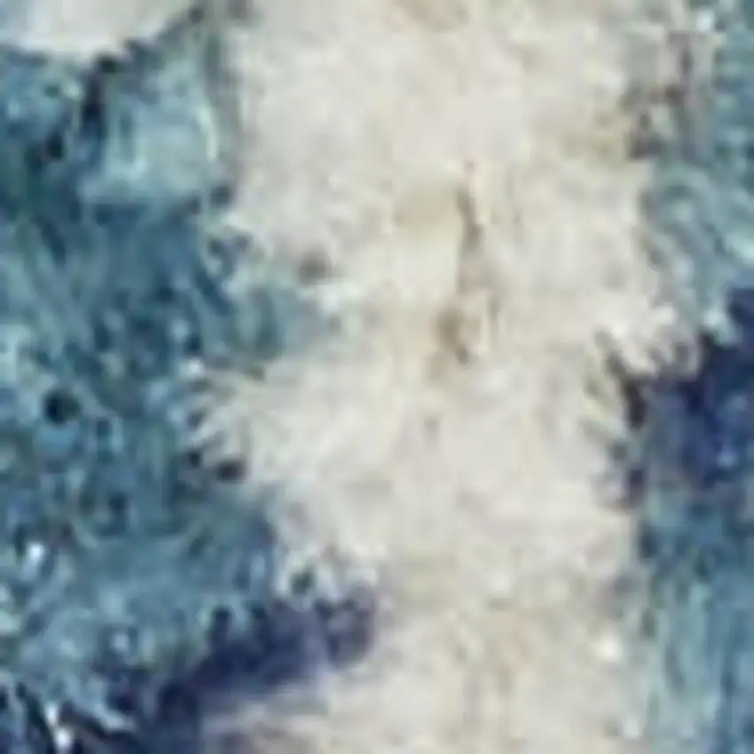 8' Navy Blue And Ivory Tribal Runner Rug Photo 3