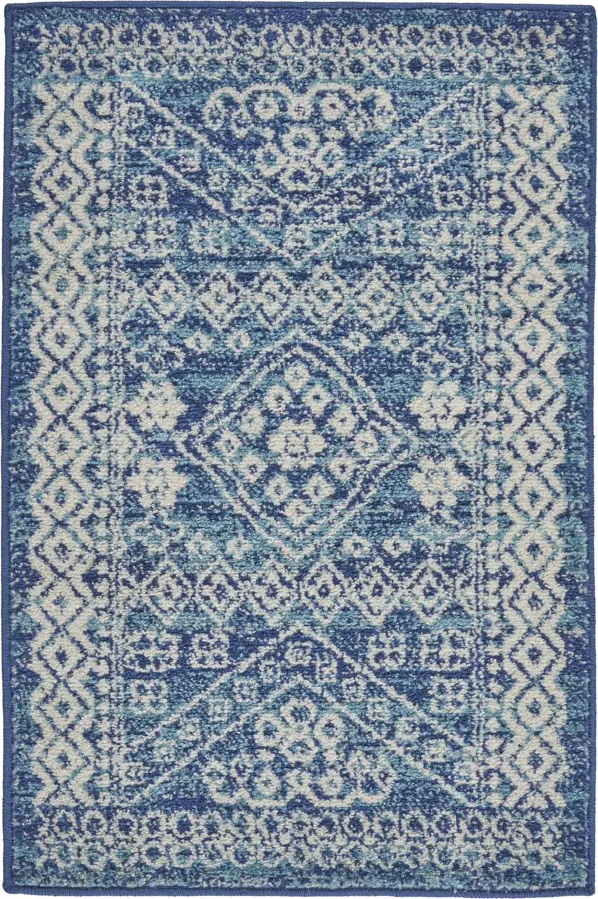 Navy Blue Power Loom Area Rug Photo 5