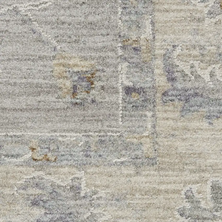 Navy Blue and Ivory Wool Abstract Area Rug Photo 3