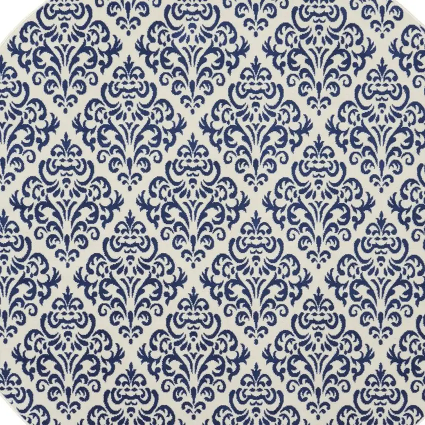 Navy Blue and Orange Ogee Distressed Non Skid Area Rug Photo 1