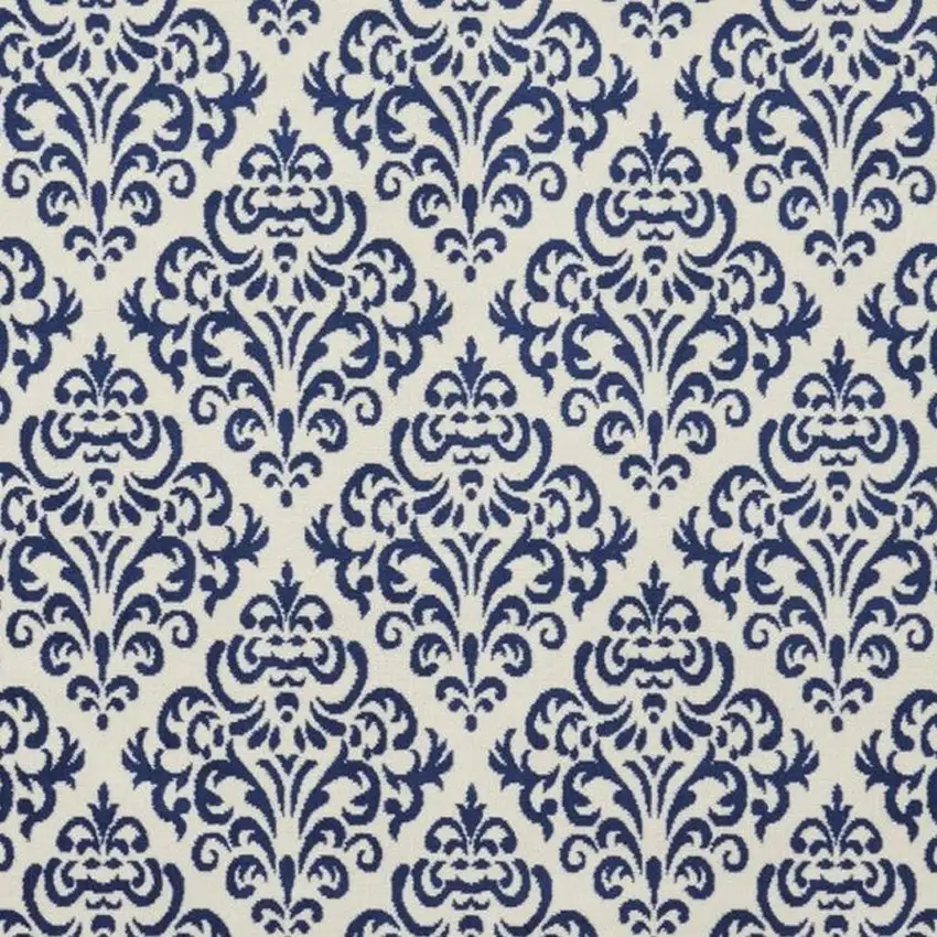 Navy Blue and Orange Ogee Distressed Non Skid Area Rug Photo 3