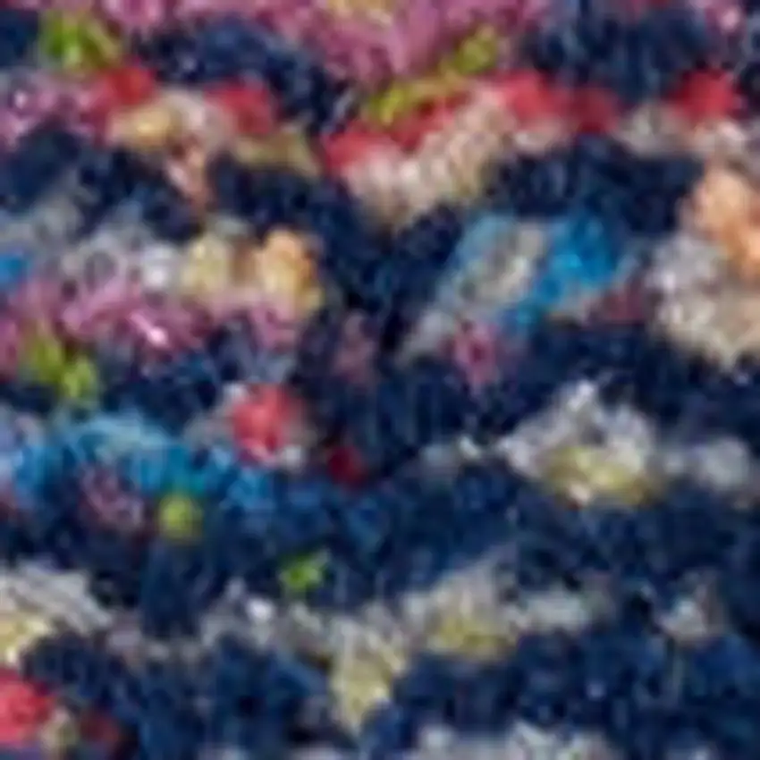 Navy Blue and Orange Ogee Distressed Non Skid Area Rug Photo 5