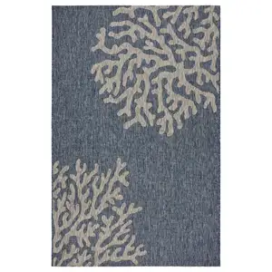 Photo of Navy Coral Reef Indoor Outdoor Area Rug