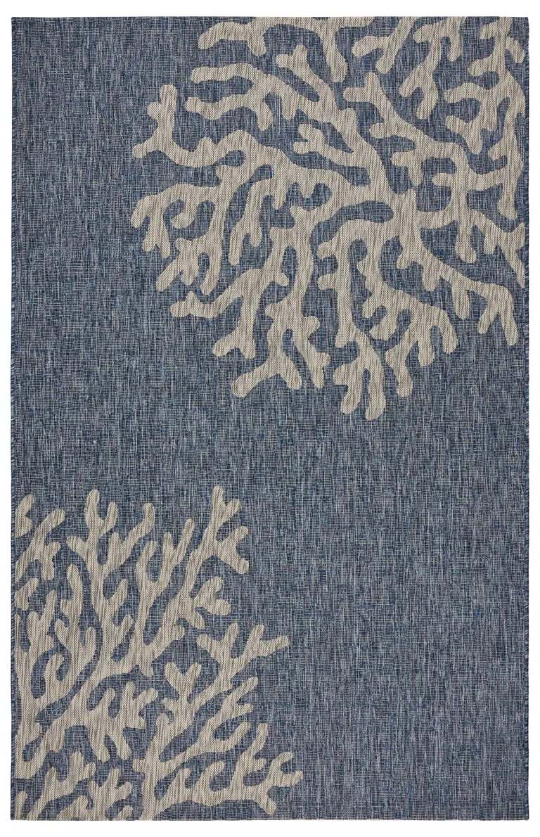 Navy Coral Reef Indoor Outdoor Area Rug Photo 1