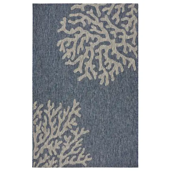 Navy Coral Reef Indoor Outdoor Area Rug Photo 1