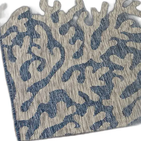 Navy Coral Reef Indoor Outdoor Area Rug Photo 10