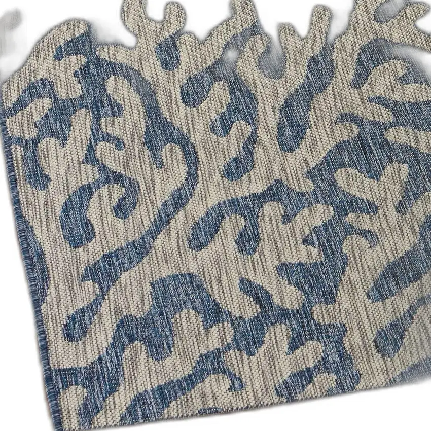 Navy Coral Reef Indoor Outdoor Area Rug Photo 10