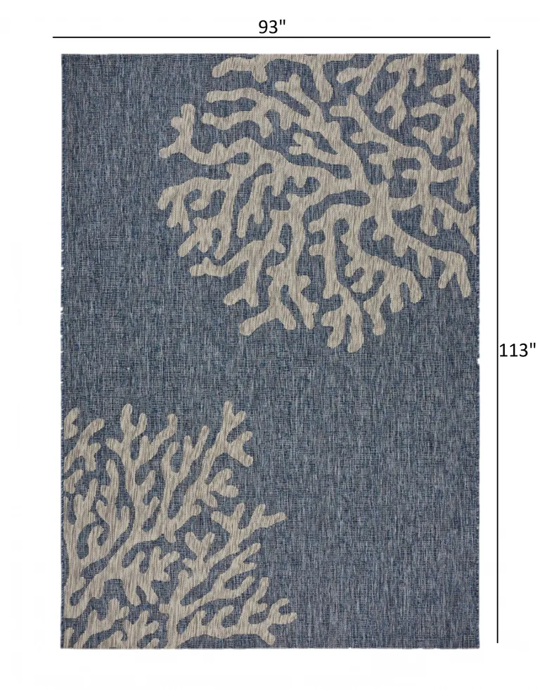 Navy Coral Reef Indoor Outdoor Area Rug Photo 5