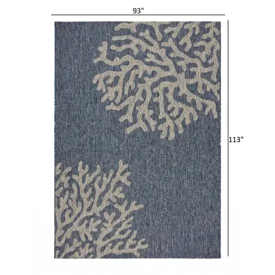 Navy Coral Reef Indoor Outdoor Area Rug Photo 5