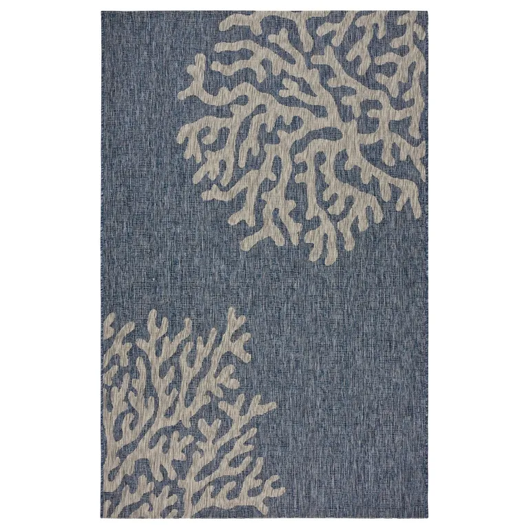 Navy Coral Reef Indoor Outdoor Scatter Rug Photo 1