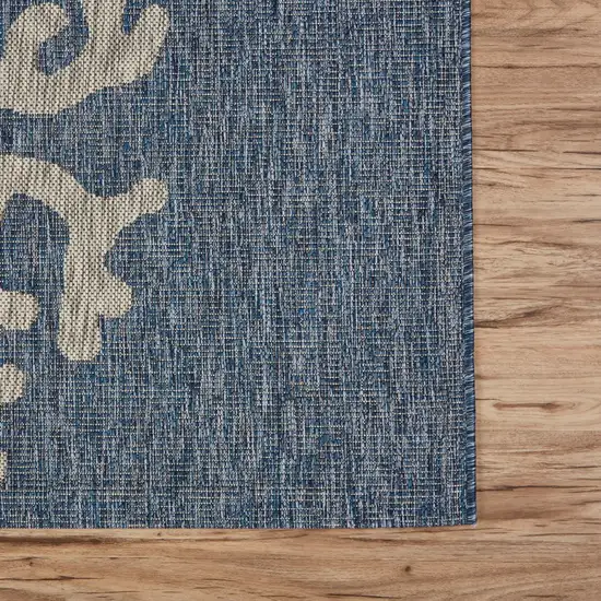 Navy Coral Reef Indoor Outdoor Scatter Rug Photo 6