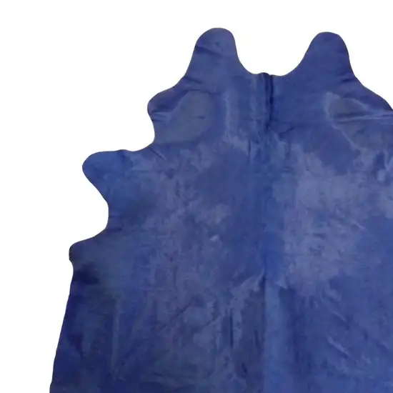 Navy Blue Cowhide Handmade Area Rug Photo 3