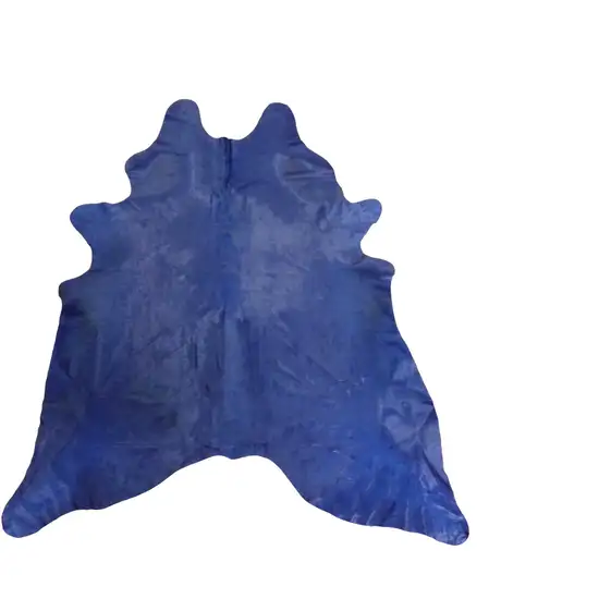 Navy Blue Cowhide Handmade Area Rug Photo 1