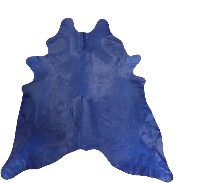 Navy Blue Cowhide Handmade Area Rug Photo 1