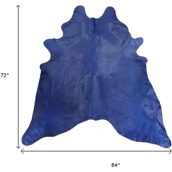 Navy Blue Cowhide Handmade Area Rug Photo 6