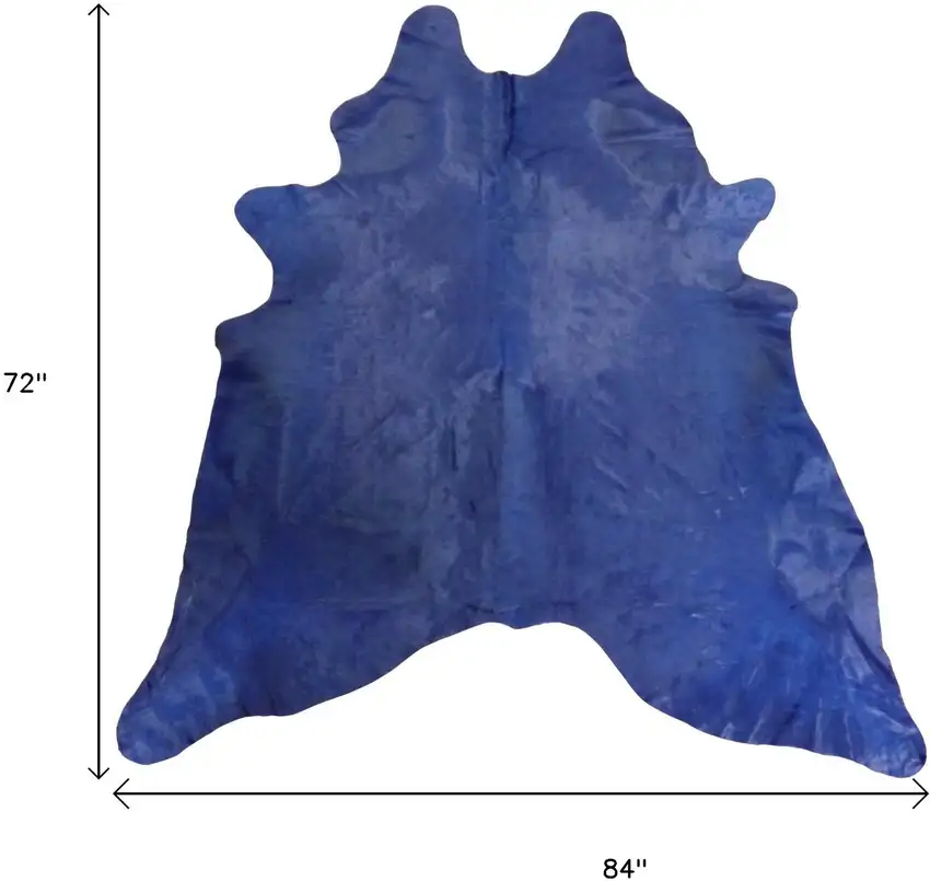 Navy Blue Cowhide Handmade Area Rug Photo 6