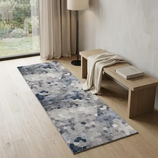 Navy Geometric Area Rug Photo 1
