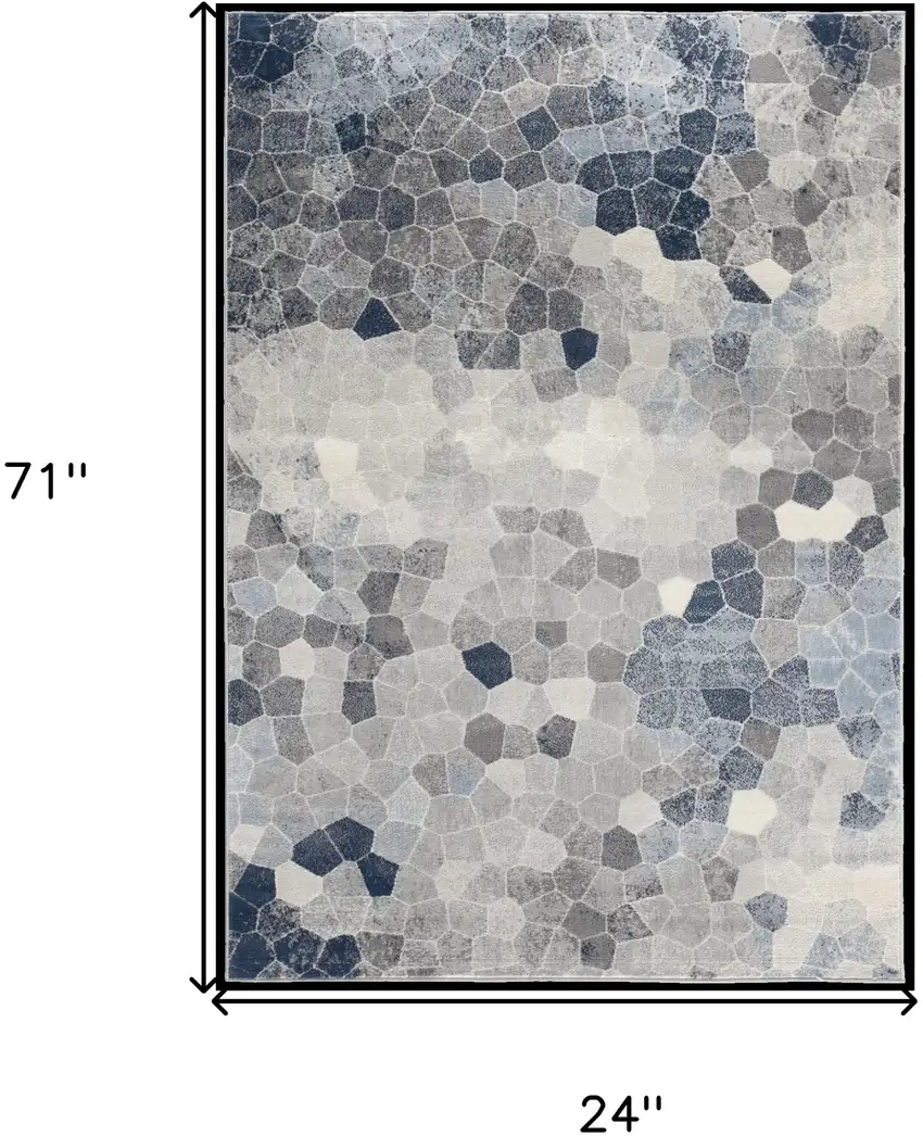 Navy Geometric Area Rug Photo 3