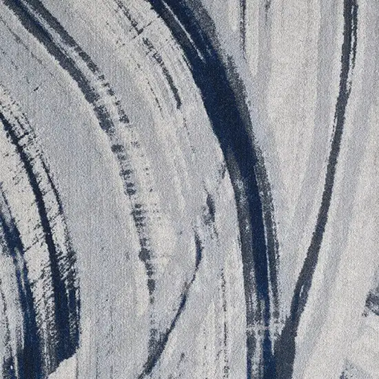 Ivory and Blue Abstract Area Rug Photo 4