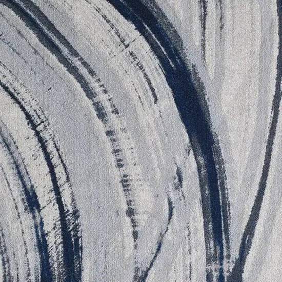 Ivory and Blue Abstract Area Rug Photo 9