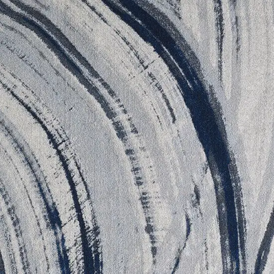 Ivory and Blue Abstract Area Rug Photo 8