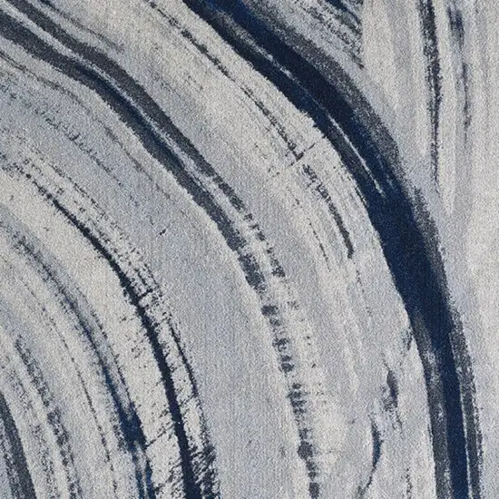 Ivory and Blue Abstract Area Rug Photo 4