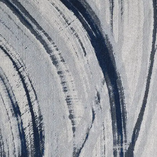 Ivory and Blue Abstract Area Rug Photo 8