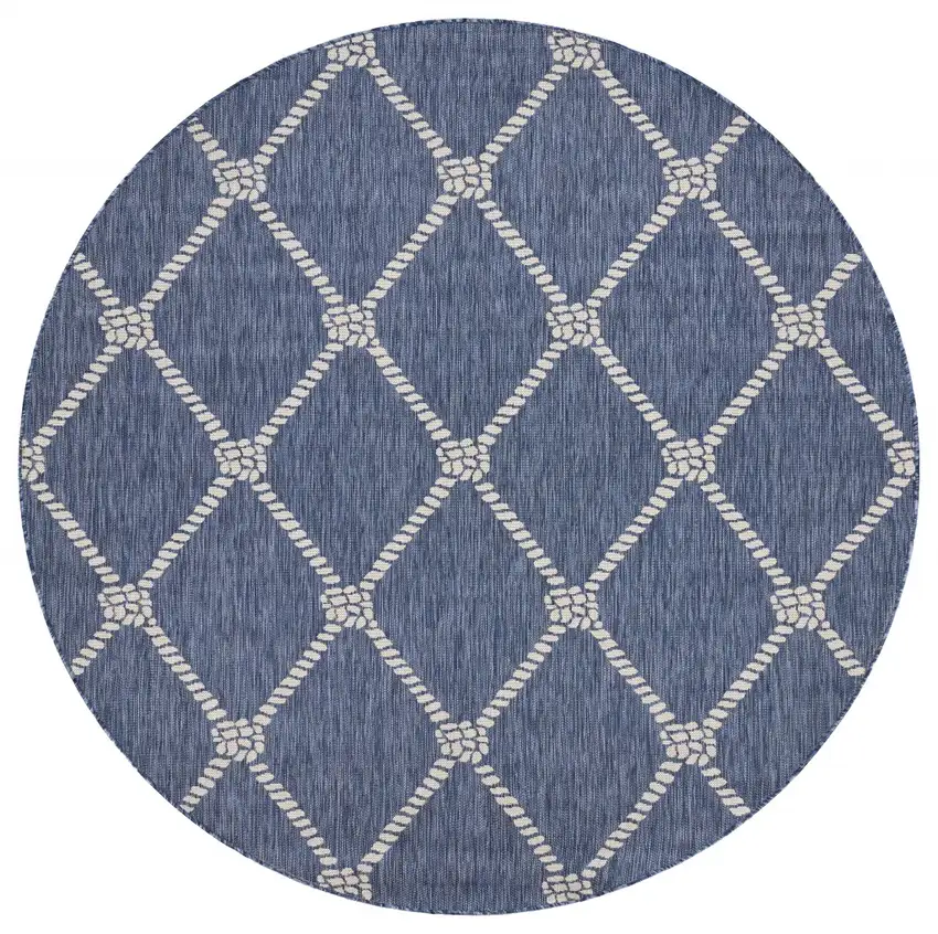 Navy Knot Indoor Outdoor Area Rug Photo 1