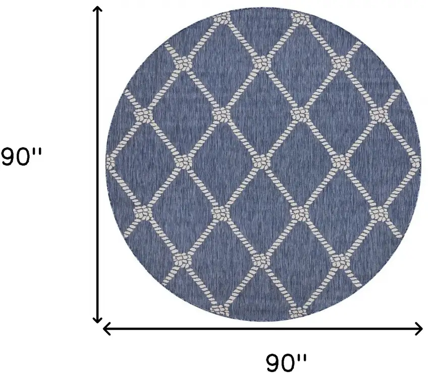 Navy Knot Indoor Outdoor Area Rug Photo 8