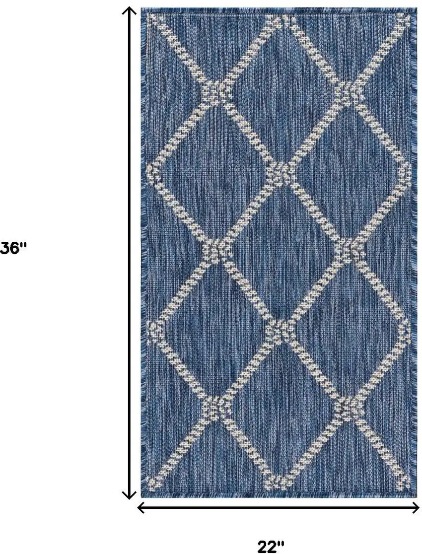 Blue And Gray Indoor Outdoor Area Rug Photo 3