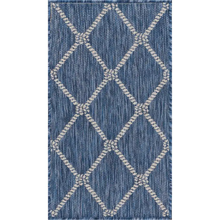 Navy Knot Indoor Outdoor Scatter Rug Photo 1