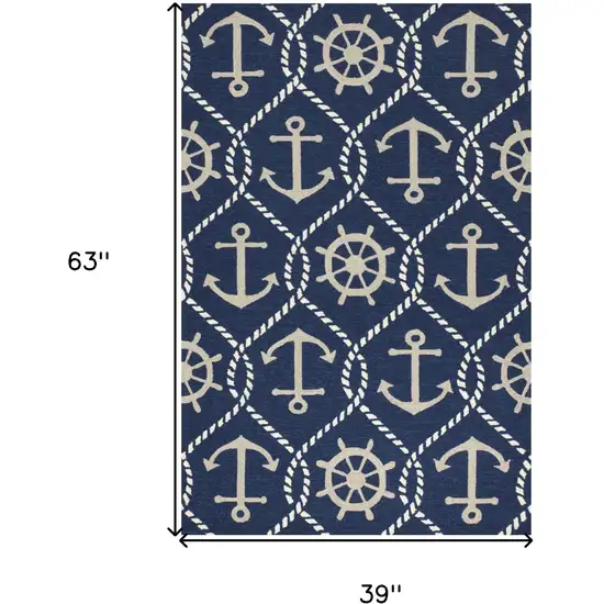 Navy Blue Hand Tufted Area Rug Photo 3
