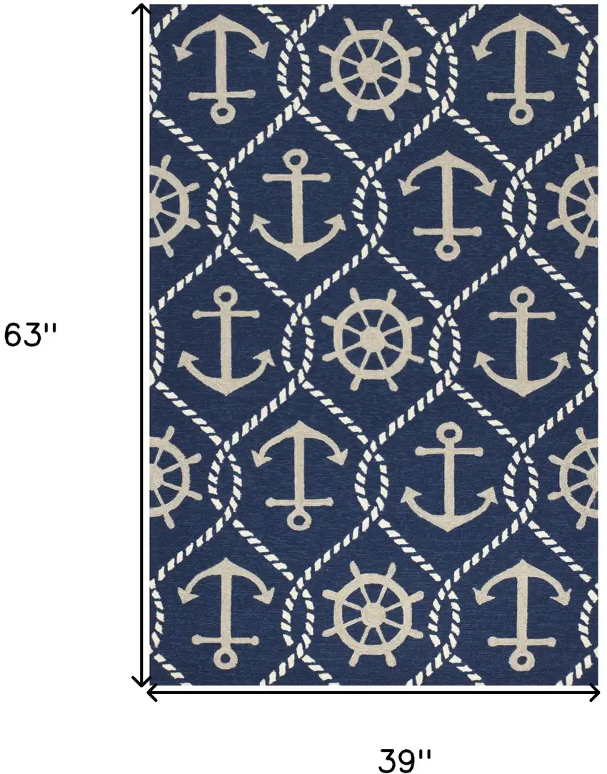 Navy Blue Hand Tufted Area Rug Photo 3