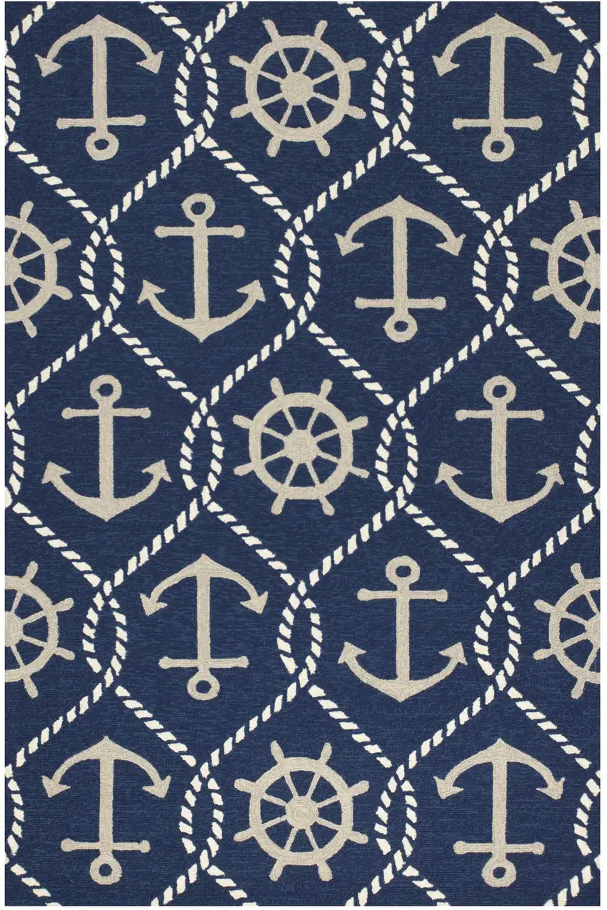 Navy Blue Hand Tufted Area Rug Photo 2